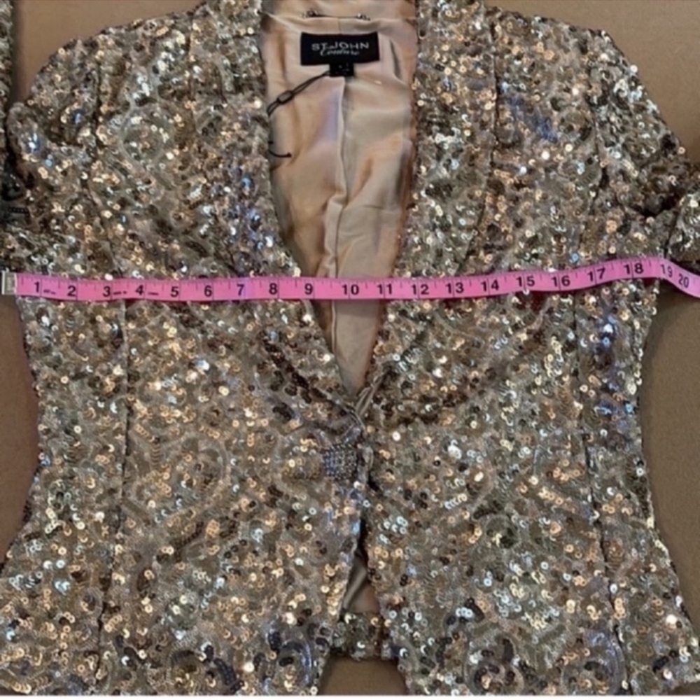 St. John ladies sequined jacket size 4 price is firm - Picture 6 of 9
